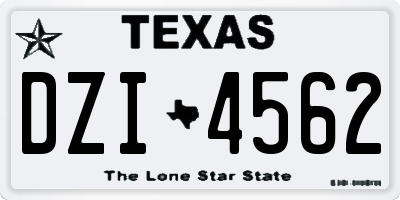 TX license plate DZI4562