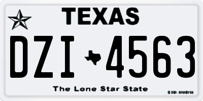 TX license plate DZI4563