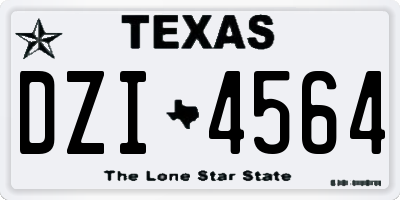 TX license plate DZI4564