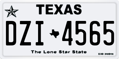 TX license plate DZI4565