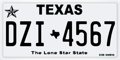 TX license plate DZI4567