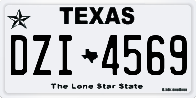 TX license plate DZI4569