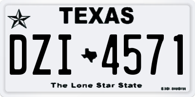 TX license plate DZI4571