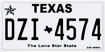 TX license plate DZI4574