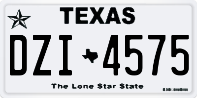 TX license plate DZI4575