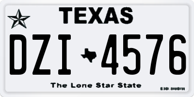 TX license plate DZI4576