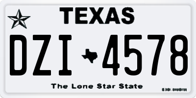 TX license plate DZI4578