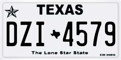 TX license plate DZI4579