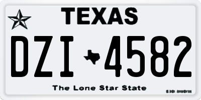TX license plate DZI4582