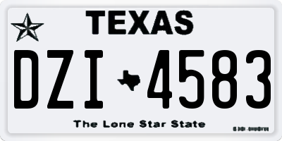 TX license plate DZI4583