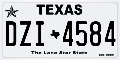 TX license plate DZI4584
