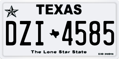 TX license plate DZI4585