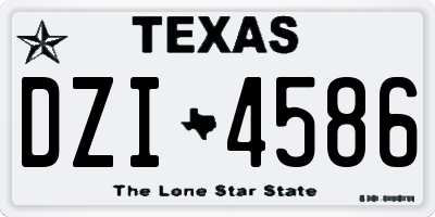 TX license plate DZI4586