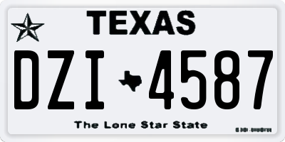 TX license plate DZI4587