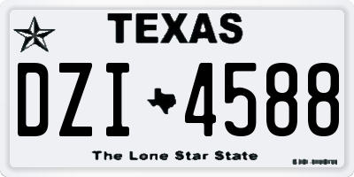 TX license plate DZI4588