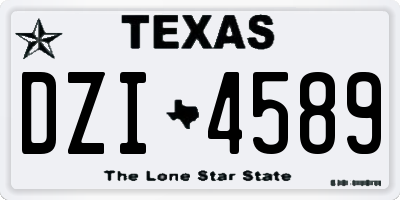 TX license plate DZI4589