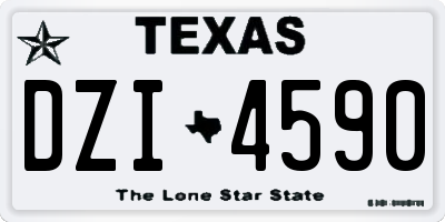 TX license plate DZI4590