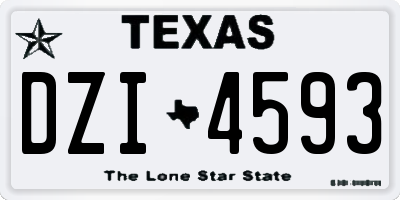 TX license plate DZI4593