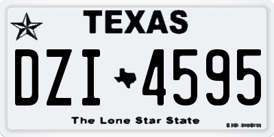 TX license plate DZI4595
