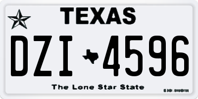 TX license plate DZI4596