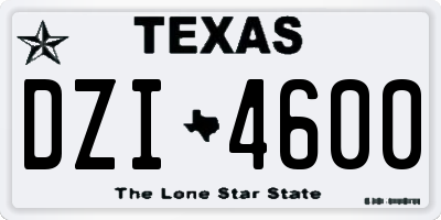 TX license plate DZI4600