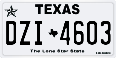 TX license plate DZI4603