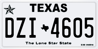TX license plate DZI4605