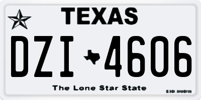 TX license plate DZI4606