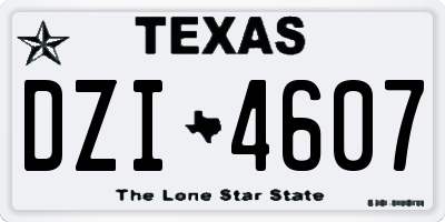 TX license plate DZI4607