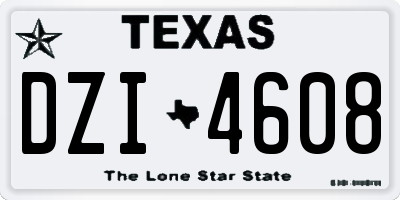TX license plate DZI4608