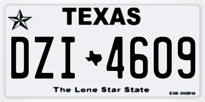 TX license plate DZI4609