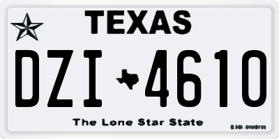 TX license plate DZI4610