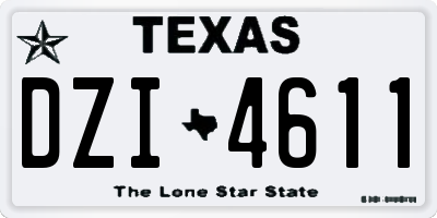 TX license plate DZI4611