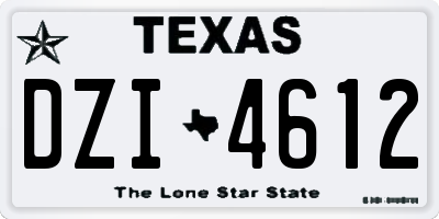 TX license plate DZI4612