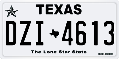 TX license plate DZI4613