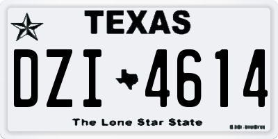 TX license plate DZI4614