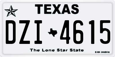 TX license plate DZI4615