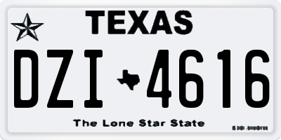 TX license plate DZI4616