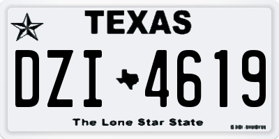 TX license plate DZI4619