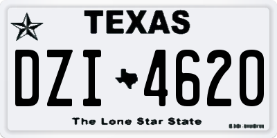 TX license plate DZI4620