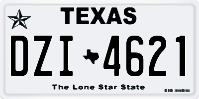 TX license plate DZI4621