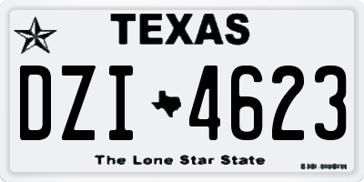 TX license plate DZI4623