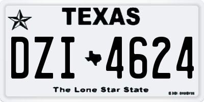 TX license plate DZI4624