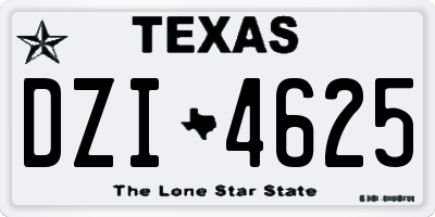 TX license plate DZI4625
