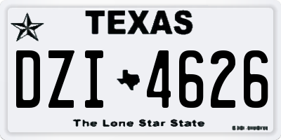 TX license plate DZI4626