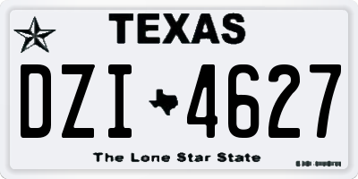TX license plate DZI4627