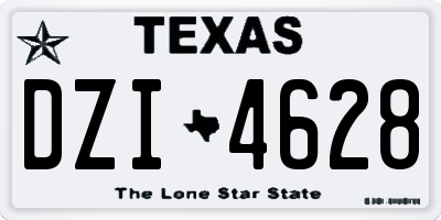 TX license plate DZI4628