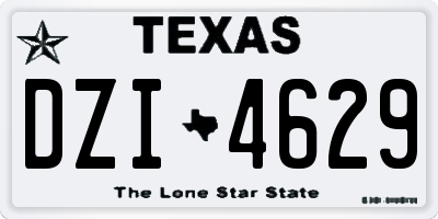 TX license plate DZI4629