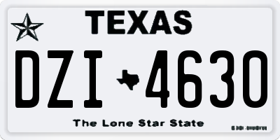 TX license plate DZI4630