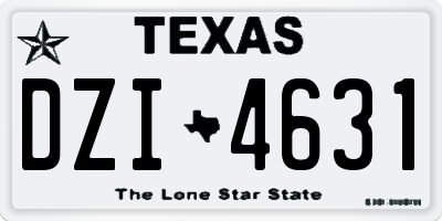 TX license plate DZI4631